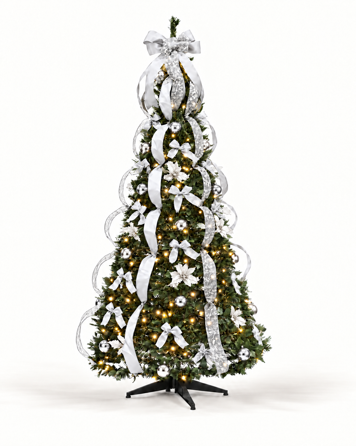 Sapin de Noël pliable argenté